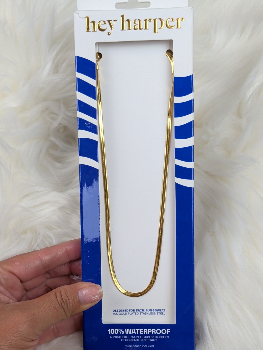 Harper Gold Flat Herringbone Necklace